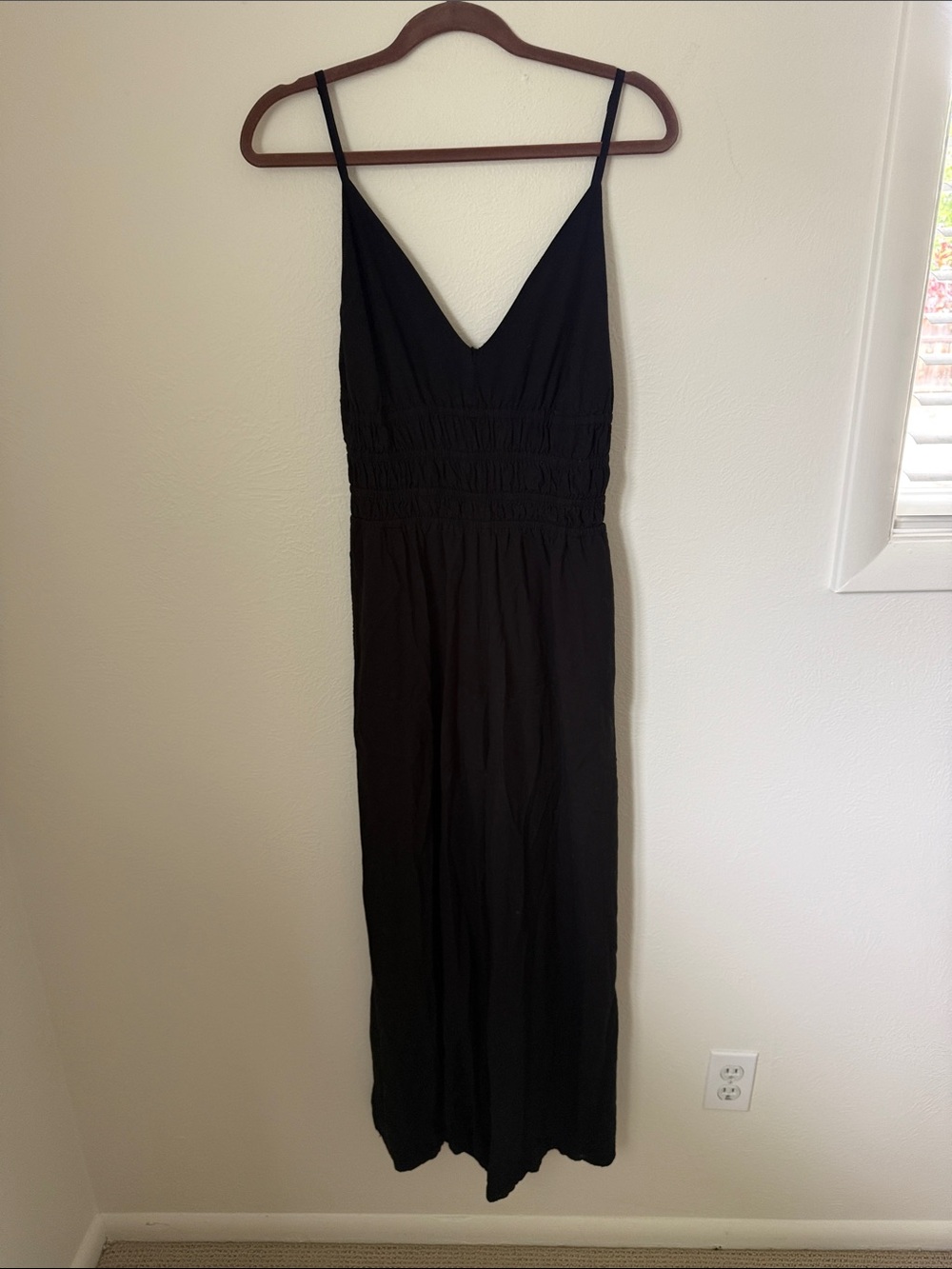 Khush Black V-Neck Smocked-Waist Romper